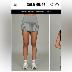 Gold Hinge charcoal pleated skirt